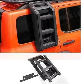 4x4 Offroad Aluminum Climb Ladder and Roof Rack Compatible with Tank 300 Car Part Auto Accessories(Black Ladder)
