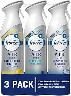 Air Freshener Spray, Odor-Fighting Room Spray, Heavy Duty Bundle, Heavy Duty Kitchen, Heavy Duty Crisp Clean, Musty Odor Fighter Scent Mix, 8.8oz, 3 Count