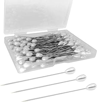 200PCS Corsage Pins, Teardrop Pearl Sewing Pins, Long 2inch Straight Sewing W...