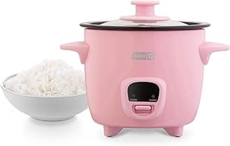 Dash Mini Rice Cooker - Designed for Single-Serve Cooking - Compact Rice Cooker with Nonstick Removable Pot, Keep Warm Function & Easy-to-Clean Sleek Design - Pink