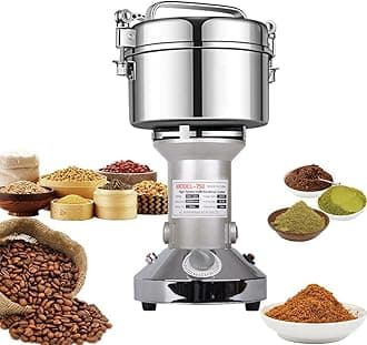 Grain Mill Electric 750g Electric Mill Stainless Steel Graingrinder & Commercial Motor Grinding Stone Mill Grain with 2000W 25000 RPM for Nuts/Cereals with Overload Protection