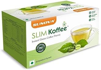 Sunova Slim Koffee - Instant Green Coffee Premix - Powerful Antioxidant, Aids Weight Regulation