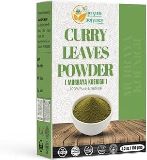 Curry Leaf Powder 100% Natural Grown Dried 5.3 oz | Promotes Hair Growth Formulation | Strong Hair | Hair Volume | Thicker Hair No Chemical by Herbs Botanica
