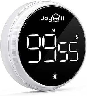 JOYHILL Digital Kitchen Timer, Large LED Display with Magnetic Countdown 3 Volume Levels, Ideal for Cooking Classroom Studying Fitness, Timer for Kids and Seniors WhiteClimatePartner certified