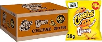 Crunchy Crisps Cheese Corn Snacks, 30g (Pack of 30)