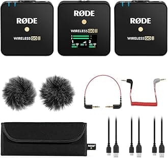 Rode Wireless GO 2 Dual Compact Digital Wireless Microphone System with Rode SC7 TRRS Cable and StreamEye Polishing Cloth