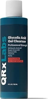 QRxLabs 5% Glycolic Acid Gel Cleanser - Exfoliating AHA Facial Cleanser for Smoother-Looking Skin, Oil Control & Pore Care, Body Safe - Helps with Razor Bumps & Ingrown Hairs - Daily Use - 6 Fl Oz