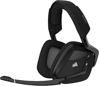 Corsair Void RGB Elite Wireless Gaming Headset – 7.1 Surround Sound – Omni-Directional Microphone – Microfiber Mesh Earpads – Up to 40ft Range – iCUE Compatible – PC, Mac, PS5, PS4 – Carbon