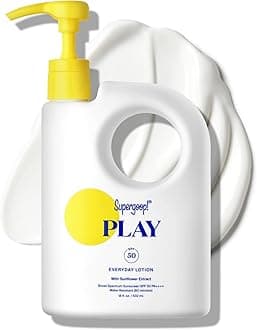 Supergoop! PLAY Everyday Lotion SPF 50 - Broad Spectrum Body & Face Sunscreen - Great for Active Days - Fast Absorbing, Water & Sweat Resistant - 18 fl oz
