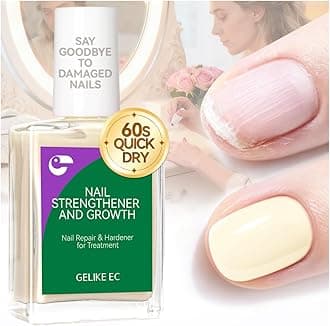 Nail Hardener Extra Strong and Growth: Milky Apricot 15ml Natural Nail Polish Strengthener and Growth for Damaged Nails - 6 in 1 Nails Repair for Housewives Working Women Manicure Home Salon Daily Use