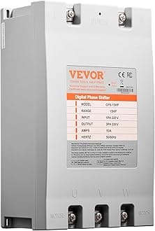 VEVOR 3 Phase Converter - 15HP 53A 220V Single Phase to 3 Phase Converter, 220V Input/Output, Digital Phase Shifter for Residential & Light Commercial Use (One Converter for One Motor Only)