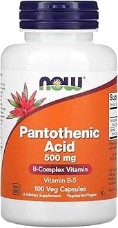 Pantothenic Acid 500mg, 100 Capsules (Pack of 1)