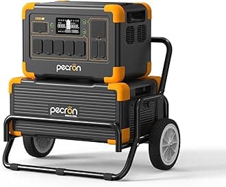pecronSolar Generator E1000LFP with 3072Wh Extra Battery Trolley Kit, 1800W/1024Wh LiFePO4 Battery Backup Expandable to 4096Wh, Portable Power Station Fast Charging for Emergencies, Camping, Home