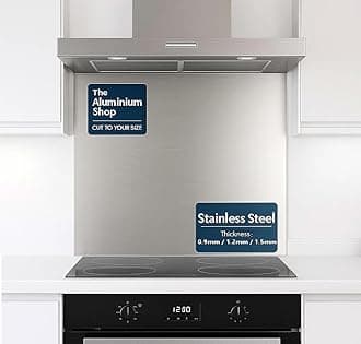 Stainless Steel Brushed Kitchen Splashback 1.2mm Thick Cooker Hob Wall – Multiple Size Options (550mm x 550mm) [Energy Class A+++]
