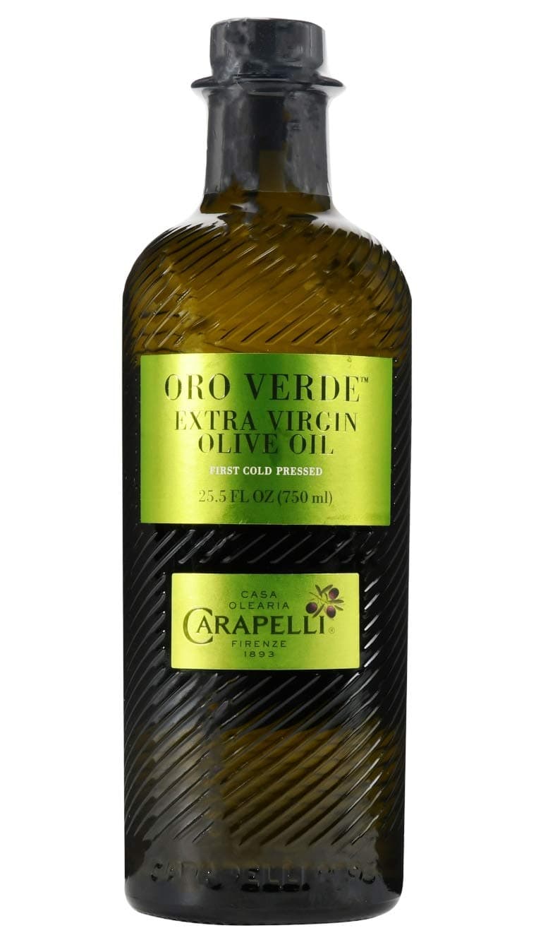 Carapelli Oro Verde Extra Virgin Olive Oil, First Cold Pressed, 25.50Fluid Ounces (750 Milliliters) Glass Bottle