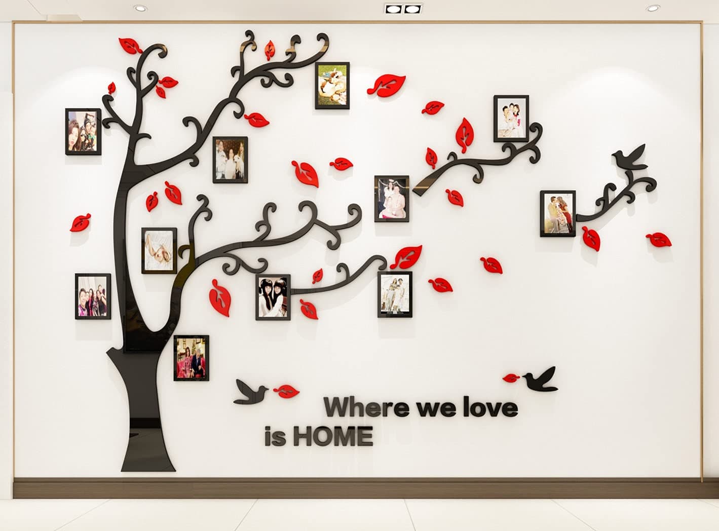 Black trunk + red leaves