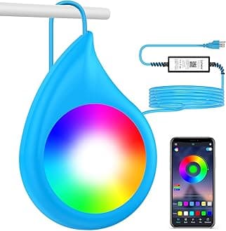 - LyLmLe LED Pool Lights with APP Control, 20W RGB Dimmable Underwater Submersible Light with Magnets, 800lm, IP68 Waterproof Color Changing 12V Pool Lights for Inground Aboveground Pools, 26ft Cord