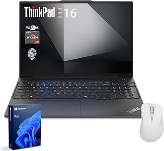 ThinkPad E16 Gen 2 Business Laptop, 16" FHD+, AMD Ryzen 7 7735U, 16GB DDR5 RAM, 512GB SSD, Fingerprint, Backlit Keyboard, HDMI, Wi-Fi 6, Windows 11 Pro, Black, w/Bundle