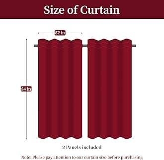 Loom and Mill Luxury Red Damask Curtains for Bedroom, Textured Lined Jacquard Curtain 2 Panels with Tiebacks, Window Curtain for Living Room Banquet Christmas Decor, Rod Pocket(52”Wx 84”L, 2 Panels)