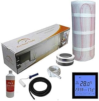 Electric Underfloor Yellow Box Heating kit 150w - 9.0m2 - Black Touch Thermostat