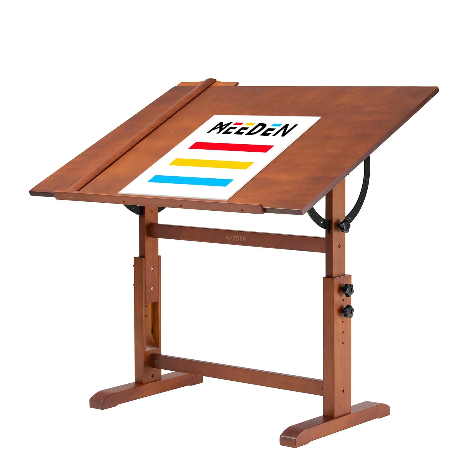 MEEDEN Extra Large Wood Drafting Table - 42" x 30" Artist Drawing Table Desk - Adjustable Height Art Craft Table - Painting Table with Tilting Tabletop for Adults Painting Reading Writing Sketching