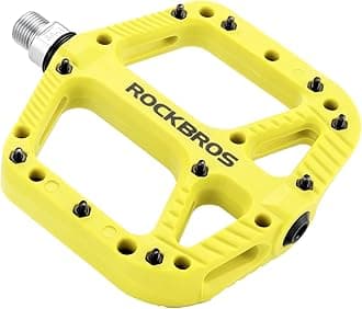 ROCKBROS Rock BROS Mountain Bike Pedals Nylon Composite Bearing 9/16" MTB Bicycle Pedals with Wide Flat Platform Green