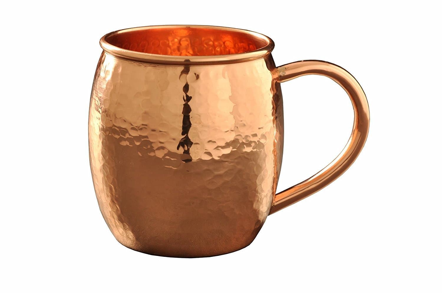 Moscow Mule Copper Mugs - Hammered - 100% HANDCRAFTED - Pure Solid Copper Mugs 16 oz-Best Quality Cocktail Real mule Drinks