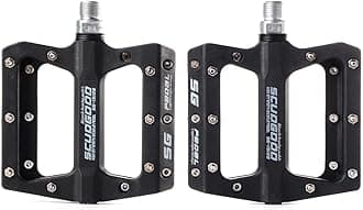 UPANBIKE Bike Pedals 3 Sealed Bearing Pedals 9/16" Spindle Nylon Fiber (Polyamide) Flat Platform for MTB Mountain Bike Road Bicycle