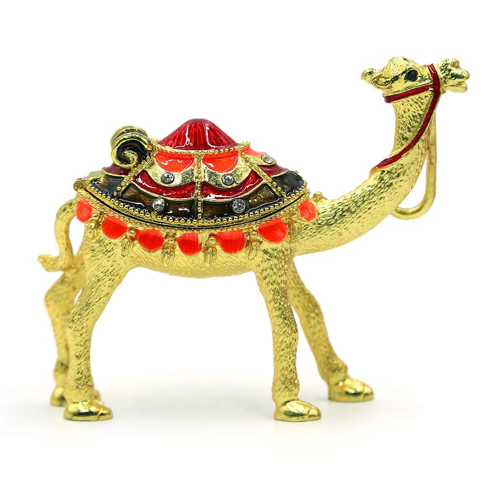 METALIC CAMEL WITH TRINKET BOX DISPLAY SOUVENIR