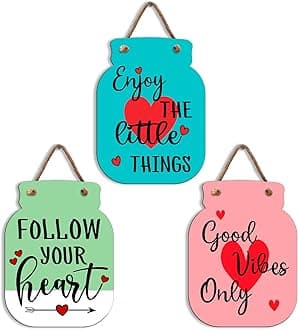 Sehaz Artworks Decorative Items For Home |Wooden Wall Hangings For Home Decoration | Home Decor Items For Living Room | Wall Art | Room Decor Wall Decor Items For Bedroom | Positive Vibes Only