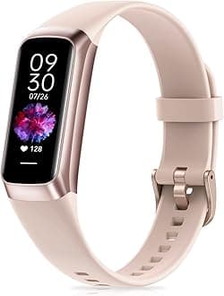 Fitness Tracker with Step Counter/Calories/Stopwatch, Activity Tracker, Health Tracker with Heart Rate Monitor, Sleep Tracker,1.10''AMOLED Touch Color Screen, Pedometer Watch for Women Men