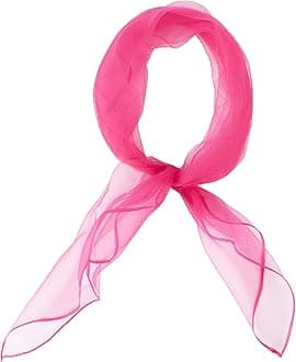Hat To Socks Soft and Light Feel Square Chiffon Neck Scarf Retro Pinup Hair Scarf for Girls Women