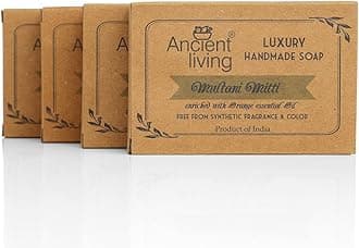 Ancient Living Multani Mitti Luxury Handmade Organic Soap Pack of 4 (100) gm each for Oily Skin