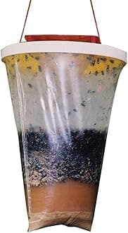 Fly Trap Bags, Hanging Fly Trap Bags, Fruit Fly Killer, Professional Trap Catches Flies, Insects and Bugs, Ranch Fly Trap with Bait for Outdoor, Gardens, Farms, Cattle farm, Horse Barn (1 Pack)