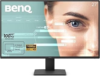 BenQ GW2791 27" 1080p FHD 100Hz IPS Eye-Care Monitor, HDMI, DisplayPort, 1920x1080, Ultra Slim Bezel, TUV-Certified, Flicker-Free, Low Blue Light Plus, Eye-CareU