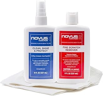 NOVUS-PK2-8 | Plastic Clean & Shine #1, Fine Scratch Remover #2 and Polish Mates Pack | 8 Ounce Bottles