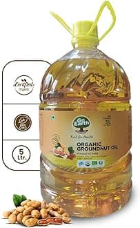 Go Earth Organic Cold Pressed Groundnut Oil 5 Liter | Pure & Unrefined Cooking Oil | Peanut Oil for Daily Use | Mungfali Tel | Rich Aroma & Natural Flavor | Edible Oil for Cooking