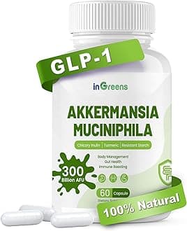 Akkermansia Muciniphila Probiotic Supplement with Chicory Inulin, Turmeric & Resistant Starch, Vegan & Gluten Free, 30-Day Supply