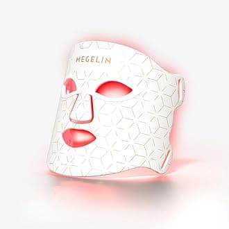 7 Colors Led Light Therapy Facial Mask, Face Light Therapy Mask for Face, Reduce Wrinkles Smooth Skin, Infrared Light Skin Rejuvenation(White)