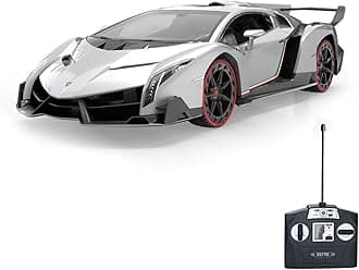 Remote Control Car for Boys, RC Cars Lamborghini, 1:14 Scale Officially Licensed Kids Toys, Lambo Veneno Drift Car with Cool Led Lights, 4 5 6 7 8 9 10 11 12 Year Old Boy Birthday Gift (Silver)