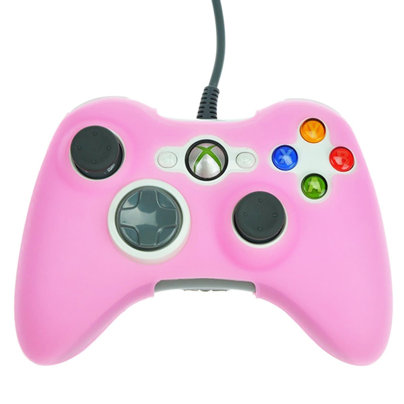 HDE Silicone Skin for Xbox 360 Controllers Rubberized Protective Cover for Microsoft Xbox 360 Wired and Wireless Gamepads (Pink)