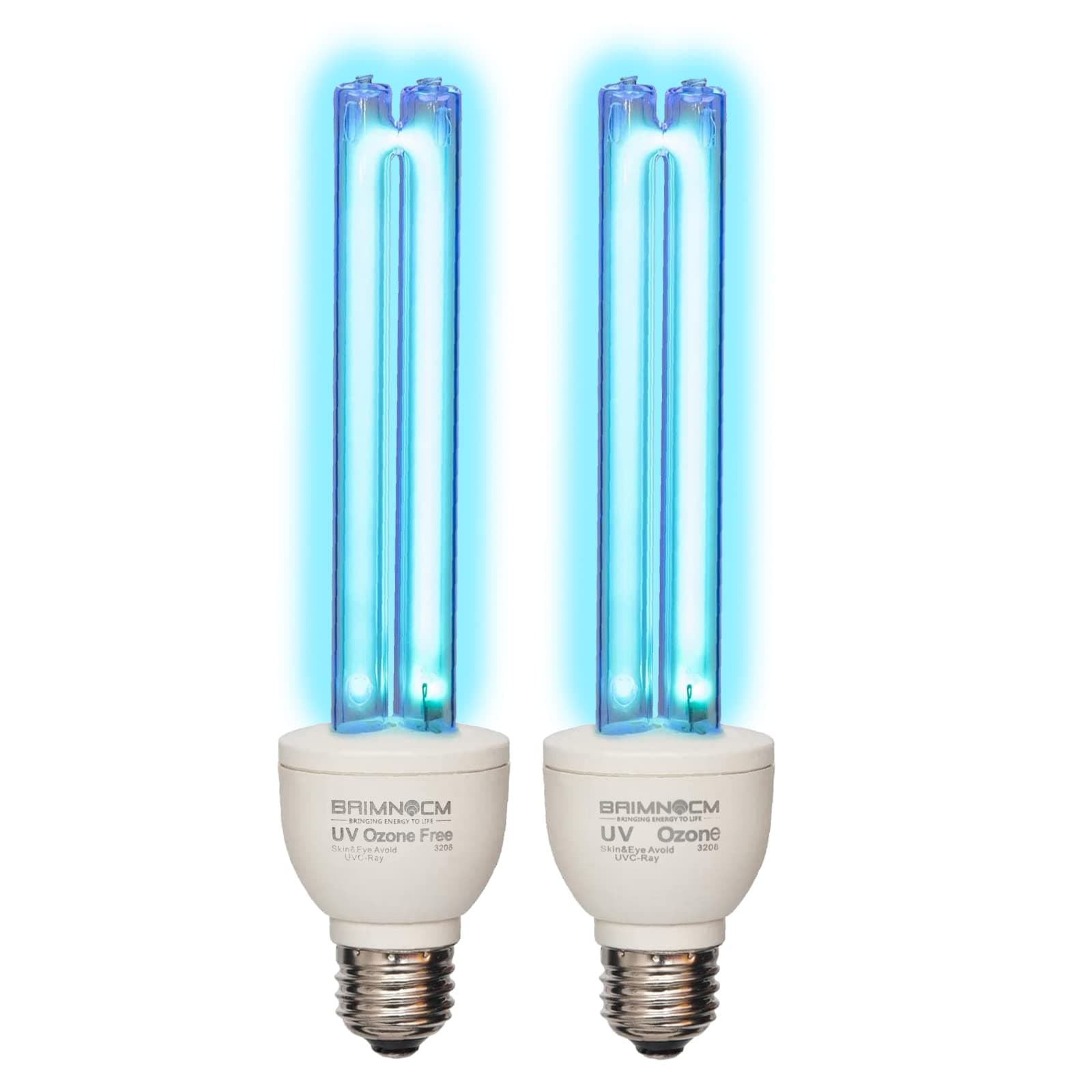 UV Light Bulb, UV-C Light Bulb 25 Watt E26 Base, One Bulb Ozone and One Bulb Ozone Free, 2 Count
