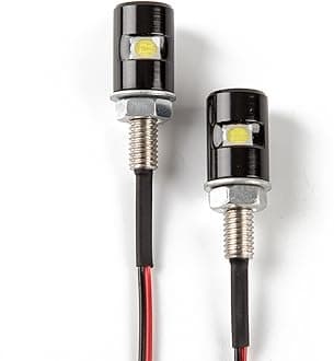 CZC AUTO 2PCS License Plate Light, License Tag Screw Bolt Lamp, 12V White LED Bulb, Waterproof/Rainproof, Black Aluminium Light Holder, Legal for Car Motorcycle Truck RV ATV Bike