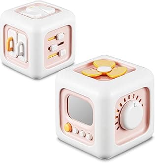SOCBTNSO Busy Cube, Toys for 1 Year Old Girl Gifts, Montessori for Baby Girl, Travel Sensory Toys for Toddlers 1-3, Learning Fine Motor Skills| 1st Birthday Girl Gifts 6 9 12 Months