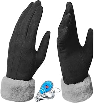 Winter Warm Gloves, Womens Lady Super Soft Touch Screen Gloves Thick Fleece Lined Glove Cold Weather Windproof Outdoor Sports Handwarmers Cycling Running Mittens