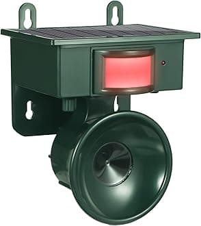 2025 Solar Ultrasonic Animal Repellent Outdoor Pigeon Deterrent with Motion Sensor for Bird Woodpecker, Waterproof Squirrel Repeller Cat Deterrent for Dog Deer Coyote Skunk Rabbit Rodent(1Pack)