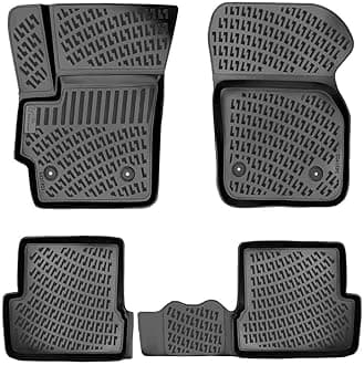 Mazda 3 2010-2013 Custom Fit Floor Mats Rubber 3D Car Mats Laser Measured Floor Liners All Weather Heavy Duty Waterproof Odorless Non-Slip TPE (Front & Rear, Black)