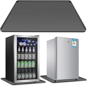 Mini Fridge Silicone Mat with Convex Edge - 24''x24''x0.5'' - Mini Fridge Freezer Under Mat prevents appliance leaks and spills, providing the ultimate floor protection for appliances (grey)