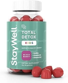 Natural Zeolite Heavy Metal Detox Kids, Chewable Gummy, Micronized Zeolite, Total Body Metal Cleanse, Toxin Cleanse, Non-GMO, 60 Mixed Berry Gummies