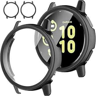 Rc-Z Screen Protector Case for Garmin vívoactive 5, [2-Pack] Hard PC Bumper Full Face Cover Replacement Accessories for Garmin Active 5/Vivoactive 5, Black